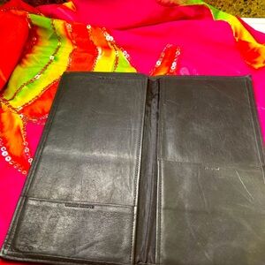 Nudo Black Leather Passport Wallet Bifold